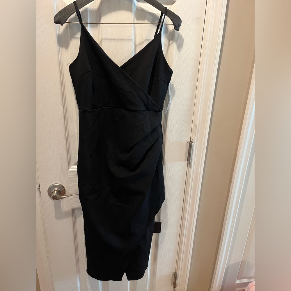 Lulus Asymmetrical Black Dress- NWT Medium